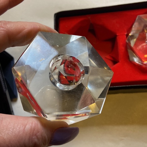 Heavy crystal candle holders set of 2 Vintage - Picture 2 of 3